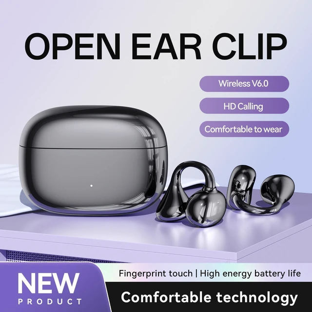 Alt view image 9 of 10 - M159 AI Smart Translation Bluetooth Headset Clip-On Open-Ear, Bluetooth 6.0, Ultra-High Sound Quality, True Wireless, Micro In-Ear White