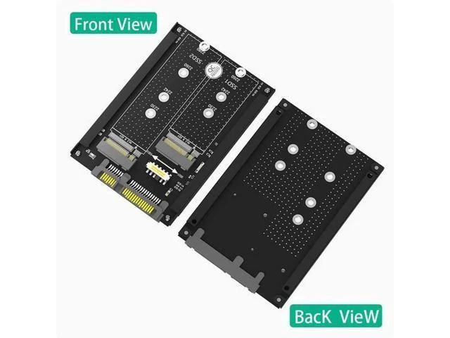 Alt view image 8 of 10 - Dual M.2 to SATA3.0 adapter card M2 NGFF SSD to 6G interface adapter card