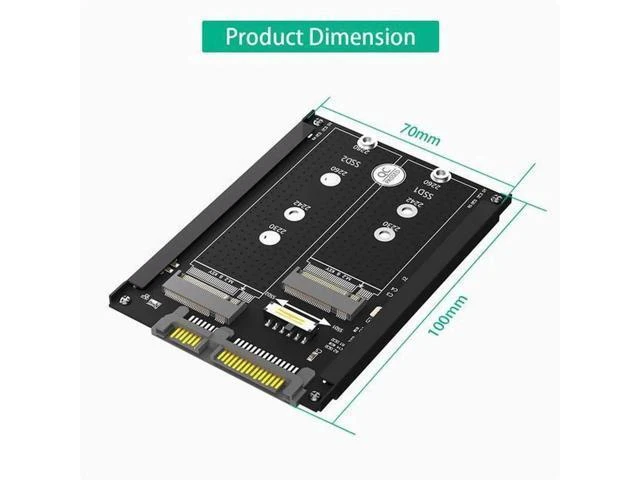 Alt view image 10 of 10 - Dual M.2 to SATA3.0 adapter card M2 NGFF SSD to 6G interface adapter card