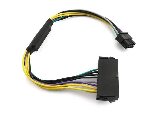 Alt view image 8 of 10 - 11 Inch 24-Pin to 8-Pin 18AWG ATX PSU Power Supply Adapter Cable for Motherboards 2PCS