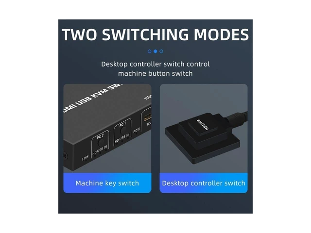 Alt view image 10 of 12 - 2 Ports HDMI KVM Switch USB HDMI KVM Switcher 4Kx2K@30Hz HDMI 1.4 for 2 Computer host sharing Monitor Mouse Keyboard Hub USB Device for PC Laptop Win7 Win10 MAC eokCXOY