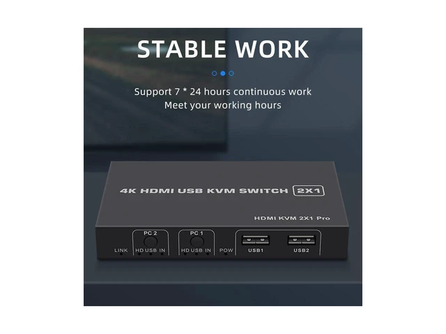 Alt view image 11 of 12 - 2 Ports HDMI KVM Switch USB HDMI KVM Switcher 4Kx2K@30Hz HDMI 1.4 for 2 Computer host sharing Monitor Mouse Keyboard Hub USB Device for PC Laptop Win7 Win10 MAC eokCXOY