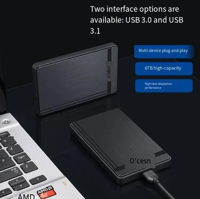 Alt view image 8 of 10 - USB 3.0 2.5-inch Hard Drive Enclosure Brushed Finish External SSD/HDD Case for SATA I/II/III, Tool-Free, Plug-and-Play, Supports 9.5mm 2.5" HDD & SSD