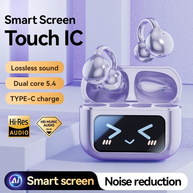 Alt view image 8 of 10 - M100 AI Smart Translation Bluetooth Headset Premium Screen Display, Clip-On Open-Ear Design, Bluetooth 5.4, True Wireless, Comfortable Long-Wear
