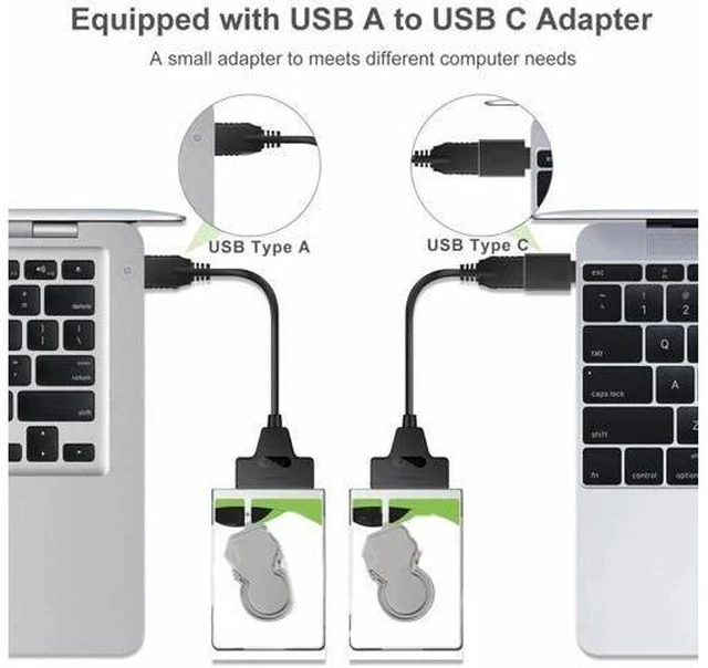 Alt view image 10 of 14 - SATA to USB 3.0 Adapter Cable for 2.5 inch Hard Drive HDD/SSD Data Transfer, External Hard Drive Converter Support UASP (Black)