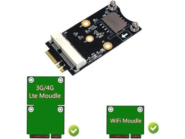 Alt view image 6 of 6 - M.2 Wifi Adapter Mini PCIE Wireless Network Card to M2 NGFF Key A+E Wifi Card Raiser with SIM Card Slot for WiFi/WWAN/LTE Module