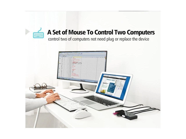 Alt view image 14 of 14 - USB3.0 Switcher Box 2 Computers Sharing 4 USB Devices USB3.0 KVM Switch Selector for Keyboard Mouse U-Disk Card Reader Printer Scanner eokCXOY
