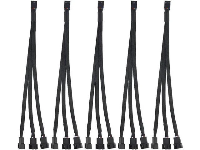 Alt view image 8 of 14 - 5 PCS Fan Splitter Cable 4 Pin Y Splitter 1 to 3 Converter PC Fan Power Extension Cable for PWM Fan Case Computer ATX Case