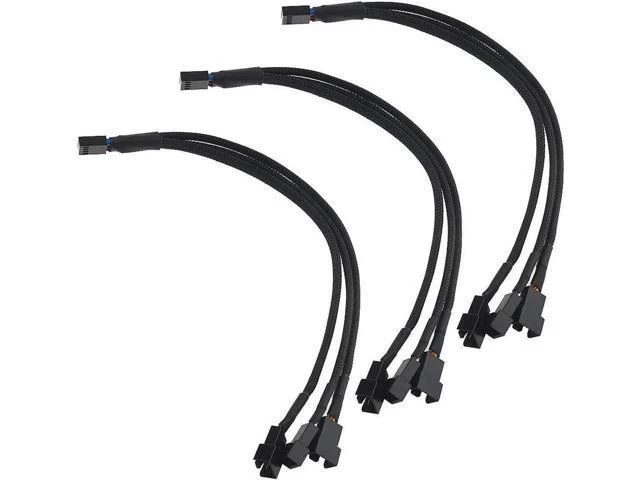 Alt view image 11 of 14 - 5 PCS Fan Splitter Cable 4 Pin Y Splitter 1 to 3 Converter PC Fan Power Extension Cable for PWM Fan Case Computer ATX Case