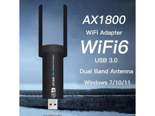 Alt view image 9 of 14 - USB 3.0 WiFi 6 Adapter for PC, 1800Mbps Dual Band 5Dbi Antennas 5.8G/2.4G Computer Network Adapters, USB Wireless Adapter WiFi 6 Card for for Desktop PC Laptop Desktop Support Windows11/10 (Black)