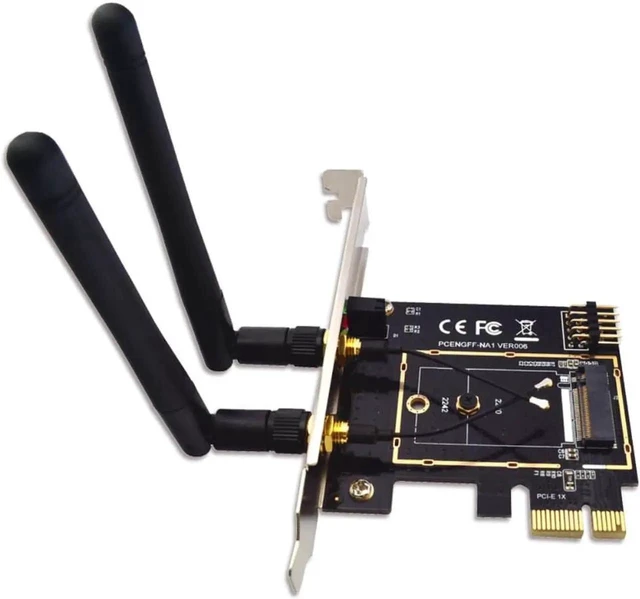 Alt view image 7 of 10 - WISDUM M.2 NGFF Key A A+E to Mini PCI-E Adapter Wireless WiFi Bluetooth Network Card Converter PCI-Express 1X M2 NGFF Support 2230 2242