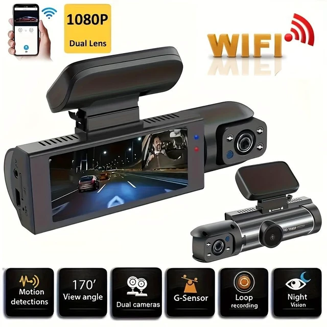 Alt view image 8 of 14 - Dual Lens WiFi Dash Camera Front & Rear Recording, HD 1080P Car Recorder, Loop Recording, G-Sensor