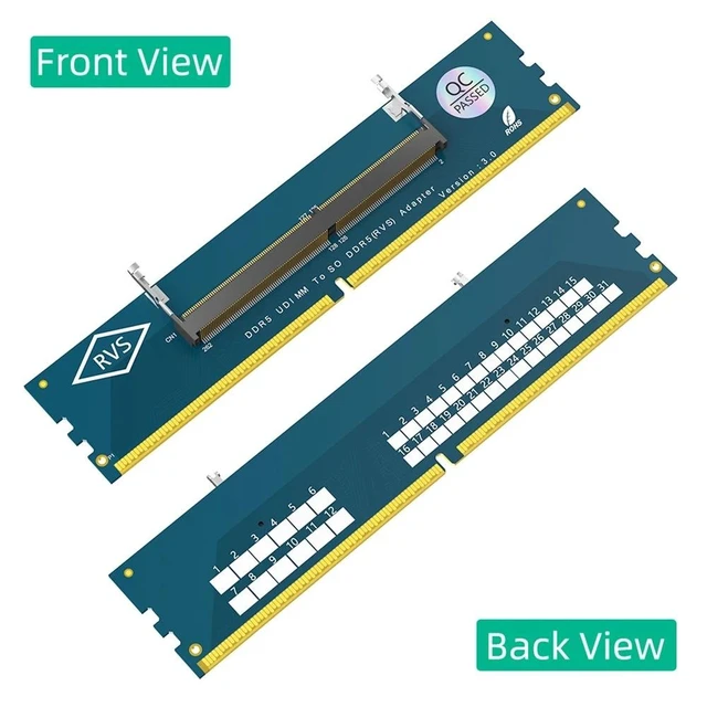 Alt view image 10 of 10 - DDR5 SO-DIMM to U-DIMM Adapter Convert Laptop DDR5 Memory to Desktop DDR5 Slot, High-Frequency PCB Design, Overcurrent Protection, for Desktop Motherboards