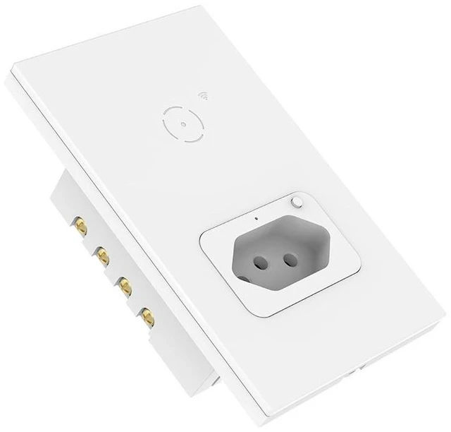 Alt view image 5 of 8 - WiFi Smart Wall Panel with Touch Switch & AC Socket 2-in-1: 1 USB-Free AC Outlet + 1 Touch Light Switch, Voice Control Compatible with Alexa & Google Home, Timer & Remote Control, 20A Overload Prote