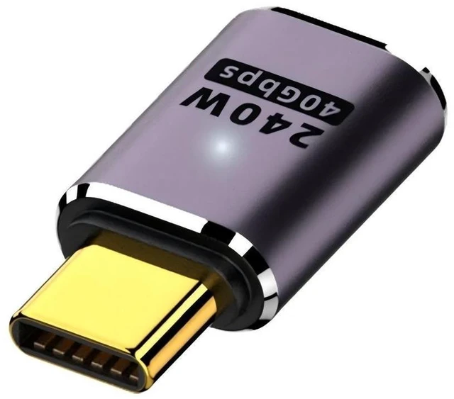 Alt view image 11 of 12 - USB4 Type-C Adapter 40Gbps 240W Straight Male to Female 8K Video Converter, PD Fast Charging Extension for Laptop/Phone