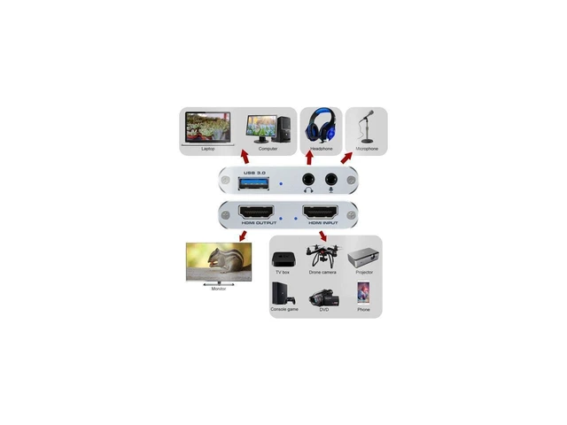 Alt view image 9 of 14 - 4K Audio Video Capture Card USB 3.0 HDMI Video Capture Device Full HD 1080P for Game Recording Live Streaming Broadcasting eokCXOY