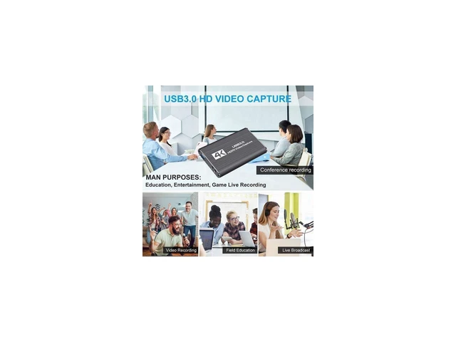 Alt view image 13 of 14 - 4K Audio Video Capture Card USB 3.0 HDMI Video Capture Device Full HD 1080P for Game Recording Live Streaming Broadcasting eokCXOY