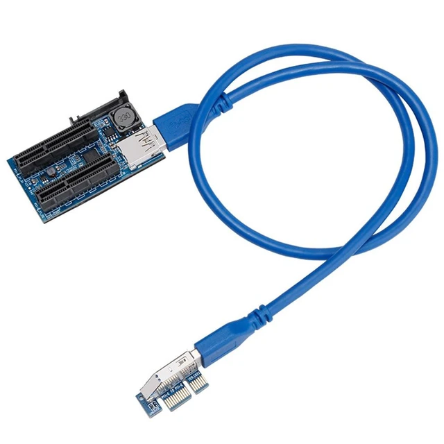 Alt view image 8 of 9 - PCIe 1X to Dual PCIe 4X Extension Cable PCI Express Riser Adapter for Network Card/Graphics Card/Expansion Card, 0.3m / 0.6m, Flexible Ribbon Cable