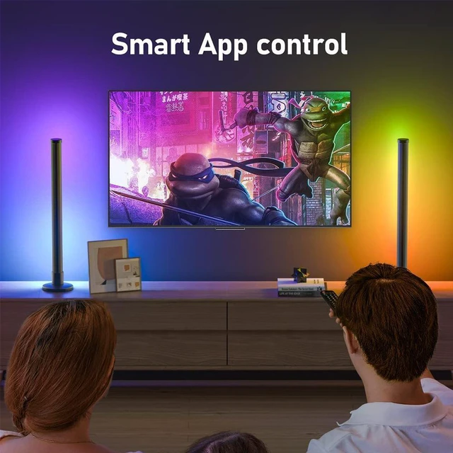 Alt view image 9 of 10 - SAL061 Smart RGBIC Floor Lamp (2-Pack), 435mm Music Rhythm Light Bar Tuya WiFi+Bluetooth APP Control, Sound Activated Pickup, 24 LEDs per Lamp Gaming Room, Desktop, Bedroom Decoration