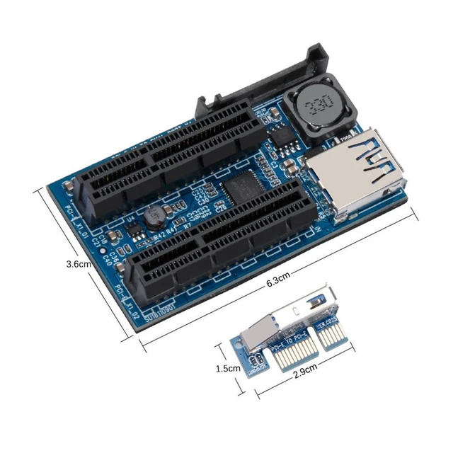 Alt view image 9 of 9 - PCIe 1X to Dual PCIe 4X Extension Cable PCI Express Riser Adapter for Network Card/Graphics Card/Expansion Card, 0.3m / 0.6m, Flexible Ribbon Cable