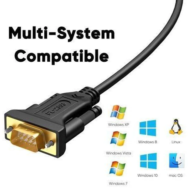Alt view image 11 of 14 - USB to RS232 Serial Cable 3M, DB9 Adapter (PL2303 Chipset) Support Cashier Register, Modem, Scanner, Digital Cameras, CNC etc, 10FT /Black