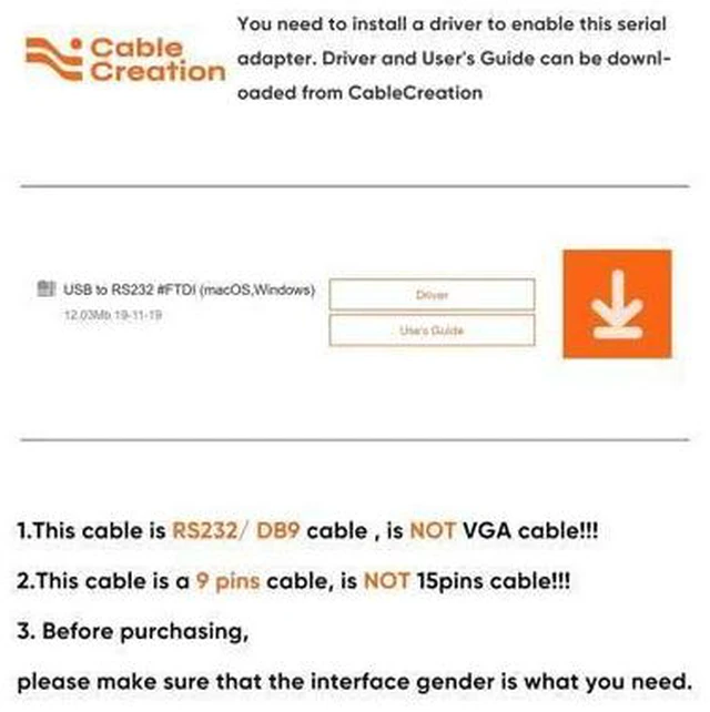 Alt view image 12 of 14 - USB to RS232 Serial Cable 3M, DB9 Adapter (PL2303 Chipset) Support Cashier Register, Modem, Scanner, Digital Cameras, CNC etc, 10FT /Black