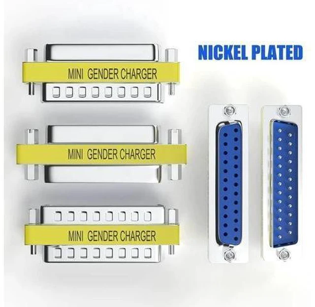 Alt view image 9 of 12 - 6-Pack DB25 25Pin Female to Female Male to Male Mini Gender Changer Coupler Adapter RS232 Serial Cable Connector