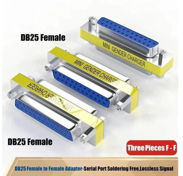 Alt view image 8 of 12 - 6-Pack DB25 25Pin Female to Female Male to Male Mini Gender Changer Coupler Adapter RS232 Serial Cable Connector