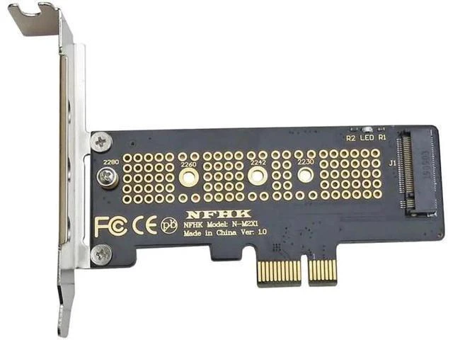 Alt view image 5 of 8 - NVMe PCIe M.2 NGFF SSD to PCIe x1 Adapter Card PCIe x1 to M.2 Card with Bracket PCI-E M.2 Adapter for 2230 2240 2260 2280 SSD M2
