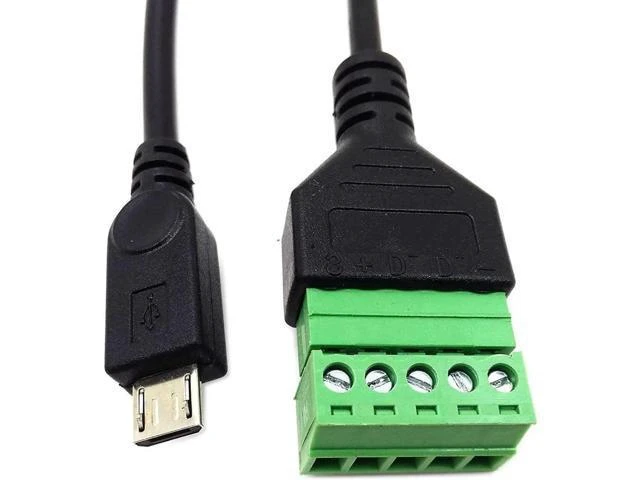 Alt view image 5 of 6 - Micro USB Male to 5 Pin/Way Female Bolt Screw Shield terminals Pluggable Type Adapter Connector Cable 30cm(Micro USB Male)