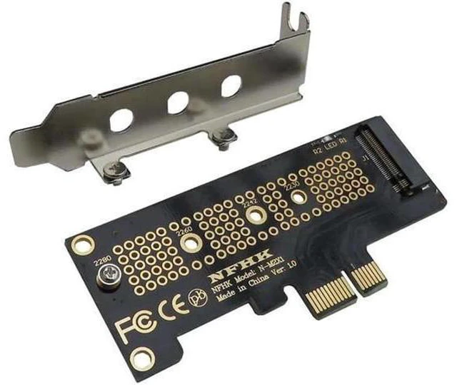 Alt view image 8 of 8 - NVMe PCIe M.2 NGFF SSD to PCIe x1 Adapter Card PCIe x1 to M.2 Card with Bracket PCI-E M.2 Adapter for 2230 2240 2260 2280 SSD M2