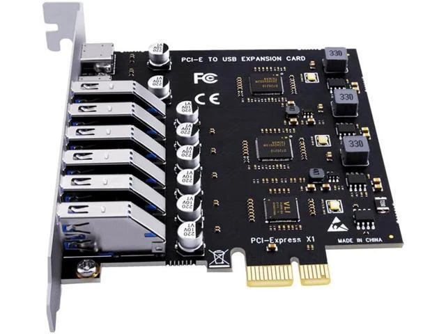 Alt view image 10 of 12 - USB 3.2 Card PCIe X1 To USB Gen1 5Gbps 8 Port (6 USB A +2 Type C) Chip VL805+NEC720210 Converter Adapter Expansion PCIE Splitter