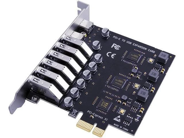 Alt view image 9 of 12 - USB 3.2 Card PCIe X1 To USB Gen1 5Gbps 8 Port (6 USB A +2 Type C) Chip VL805+NEC720210 Converter Adapter Expansion PCIE Splitter