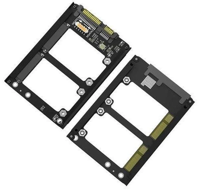 Alt view image 6 of 6 - FOR mSATA to SATA Adapter Riser Dual mSATA SSD To 2.5" SATA3.0 6Gbps Adapter Card With Metal Case Socket Enclosure mSATA SSD Adapter