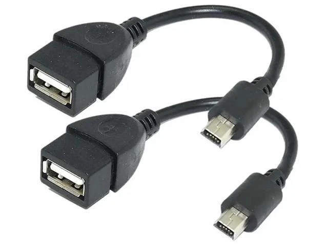 Alt view image 2 of 2 - FOR (2 Pack) Mini USB OTG Cable for Cameras - USB A Female to Mini USB B 5 Pin Male Adapter Cable