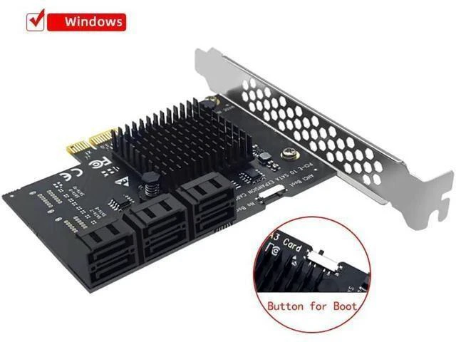 Alt view image 6 of 8 - PCIE SATA Adapter Mining 20/16/12/10/8/6/4 Ports SATA 6Gb to PCI Express Controller Expansion Card PCIe to SATA III Converter for PC 6 Ports