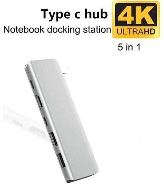 Alt view image 11 of 14 - 5Gbps High Speed Sync Data USB C Hub 5 In 1 Type-C To HDMI 4K USB 3.0 PD Charge Port Type C Multiport Adapter? Type-C Hub