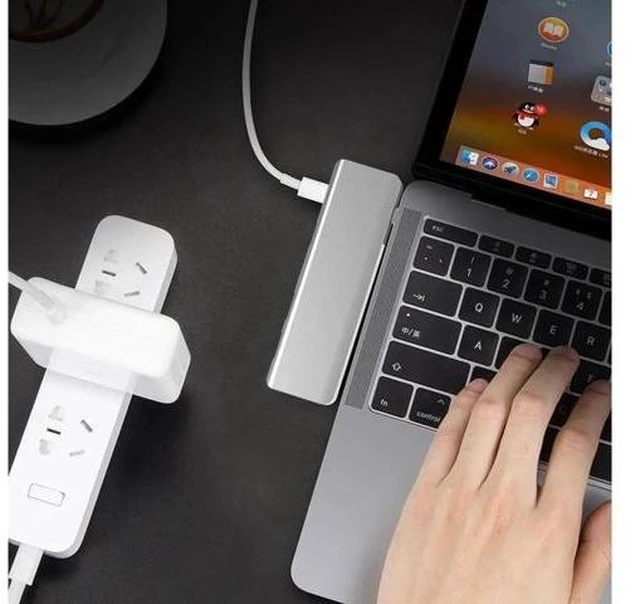 Alt view image 12 of 14 - 5Gbps High Speed Sync Data USB C Hub 5 In 1 Type-C To HDMI 4K USB 3.0 PD Charge Port Type C Multiport Adapter? Type-C Hub