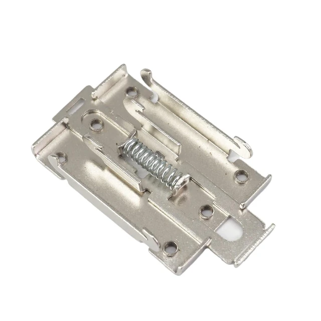 Alt view image 8 of 8 - 1pcs Single Phase SSR 35MM DIN Rail Fixed Solid State Relay Clip Clamp Mounting Bracket Iron Nickel Plating