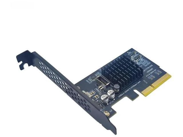 Alt view image 2 of 2 - FOR PCI-E USB 3.2 GEN2*2 20Gbps TYPE E Expansion Card PCI Express 3.0 X4 to TYPE-E Adapter SATA Power for PC Front Panel USB C Riser