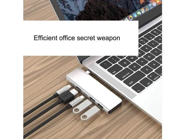 Alt view image 13 of 14 - 5 in 1 USB Type C HUB USB-C to 4K HDMI USB TYPE-C Adapter 5 Ports Aluminum Alloy Shell Splitter for PC Notebook Computer Laptop