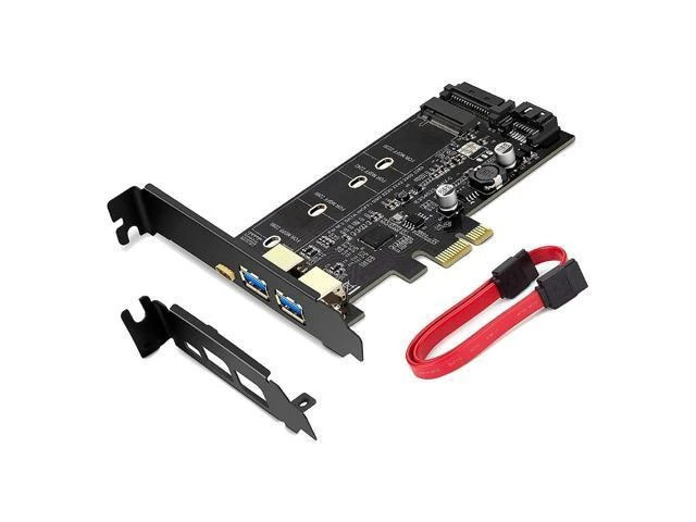 Alt view image 2 of 2 - PCI-E to USB 3.0 PCI Express Card Incl.1 USB C and 2 USB A Ports, M.2 NVME to PCIe 3.0 Adapter Card with Bracket