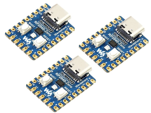 Alt view image 6 of 10 - 3PCS RP2040-Zero Mini Board, Pico-Like MCU Board Based on Raspberry Pi MCU RP2040, Dual-Core Arm Cortex M0+ Processor, Onboard 2MB Flash Memory, Type-C USB Connector, Support C/C++MicroPython
