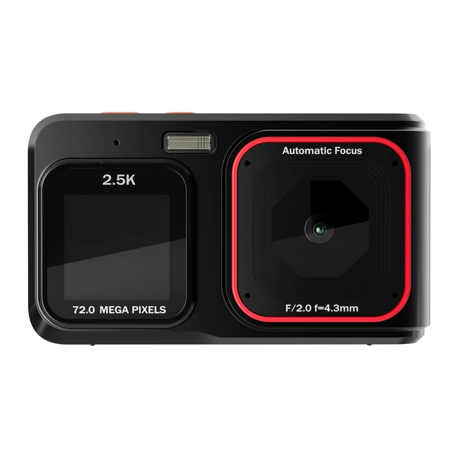 Alt view image 9 of 11 - Dual-Screen HD Digital Camera 2.4" + 1.54", 72MP, Autofocus, Portable Mini Card Camera, Home/Travel