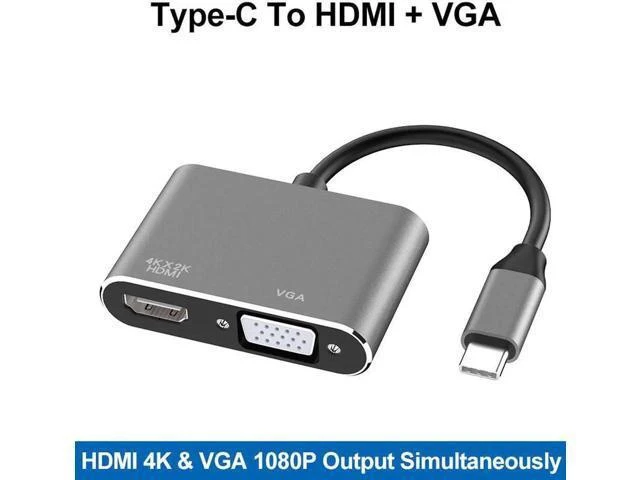 Alt view image 3 of 4 - COFIER USB3.1 Converter Portable Type-c To Hdmi Vga Type-c To Vga Adapter Cable Converter for MacBook Connected To Display/projector Grey