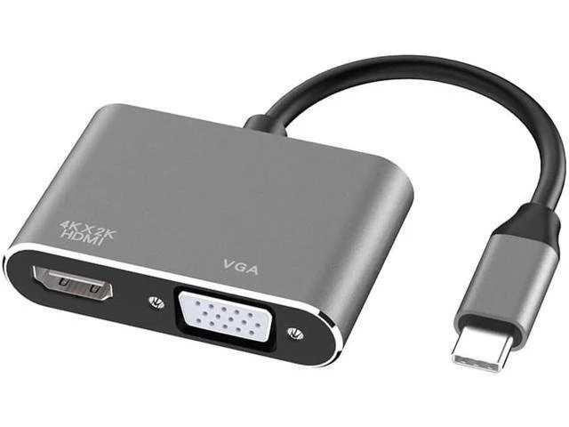 Alt view image 4 of 4 - COFIER USB3.1 Converter Portable Type-c To Hdmi Vga Type-c To Vga Adapter Cable Converter for MacBook Connected To Display/projector Grey