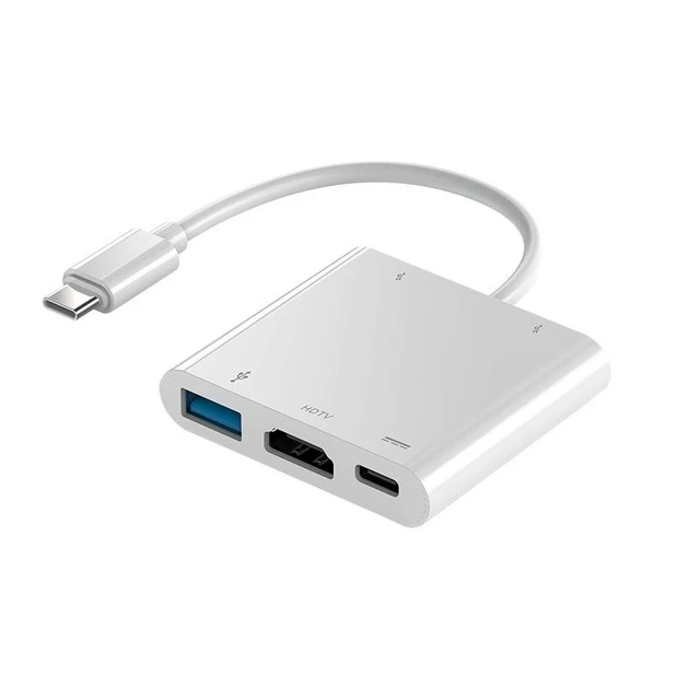 Alt view image 6 of 10 - 5-in-1 USB-C to HDMI Adapter Type-C 3.1 to 4K HDTV Cable, Screen Mirroring Cord for MacBook / Laptop / Tablet