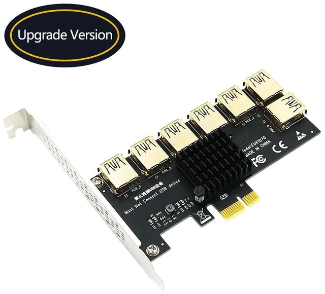 Alt view image 6 of 10 - PCIe 1-to-7 Expansion Card ASM1187E PCIe Switch, 7 x PCIe Slots, USB 3.0 Power Input, GPU Mining & Multi-Adapter Expansion, for Mining Rigs, Workstations & Testing Benches