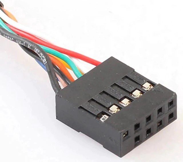Alt view image 11 of 12 - WISDUM 9 Pin Motherboard Header to 2 Ports USB 2.0 Female Cable Adapter 30cm Extension Cables Computer Connectors for PC