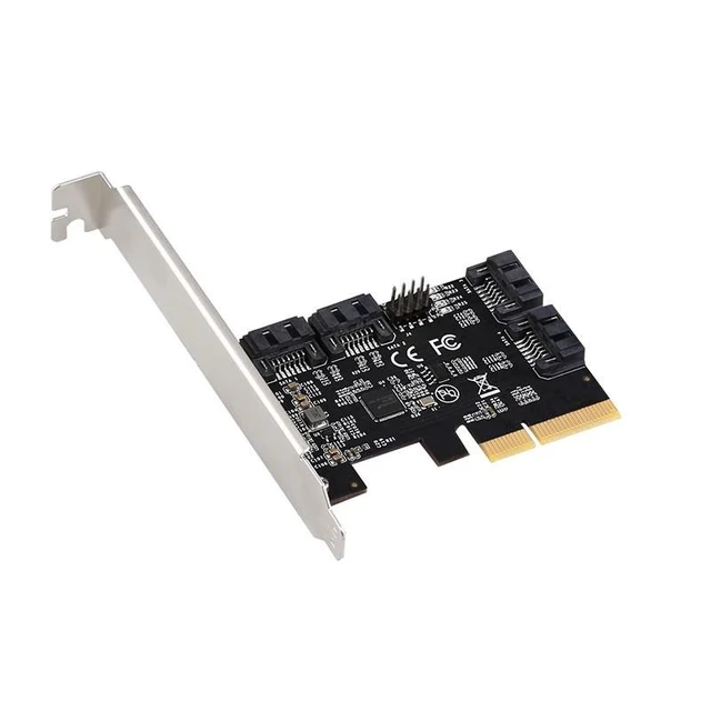 Alt view image 5 of 8 - PCIe x4 to 4-Port SATA 3.0 Expansion Card ASM1164 Controller, 6Gbps per Port, Supports SSD Boot, IDE/AHCI Mode, for Desktop, Server, and Storage Expansion